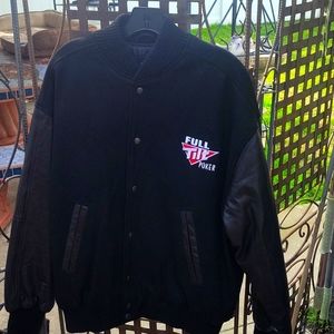 Full Tilt Poker Suede Jacket with Faux Leather Arms